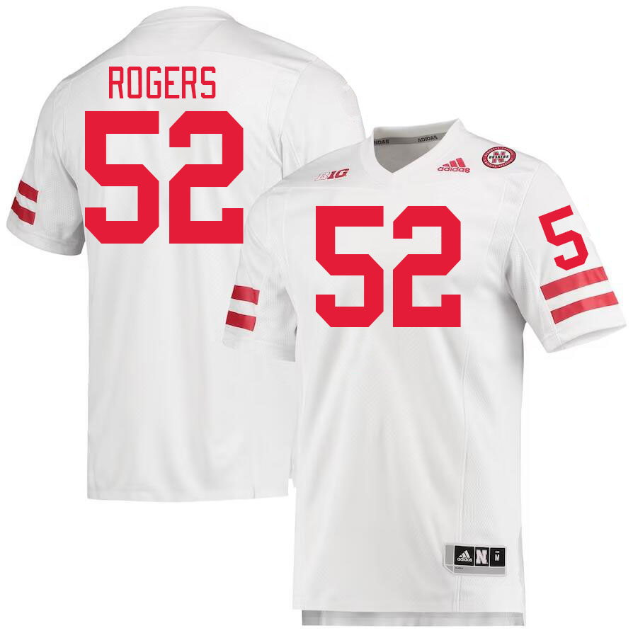 Men #52 Dylan Rogers Nebraska Cornhuskers College Football Jerseys Stitched Sale-White